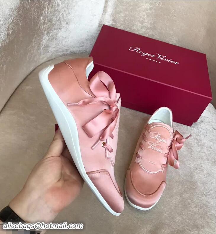 Classic Discount Roger Vivier Sporty Viv' Etiquette Sneakers R8324 Pink 2018