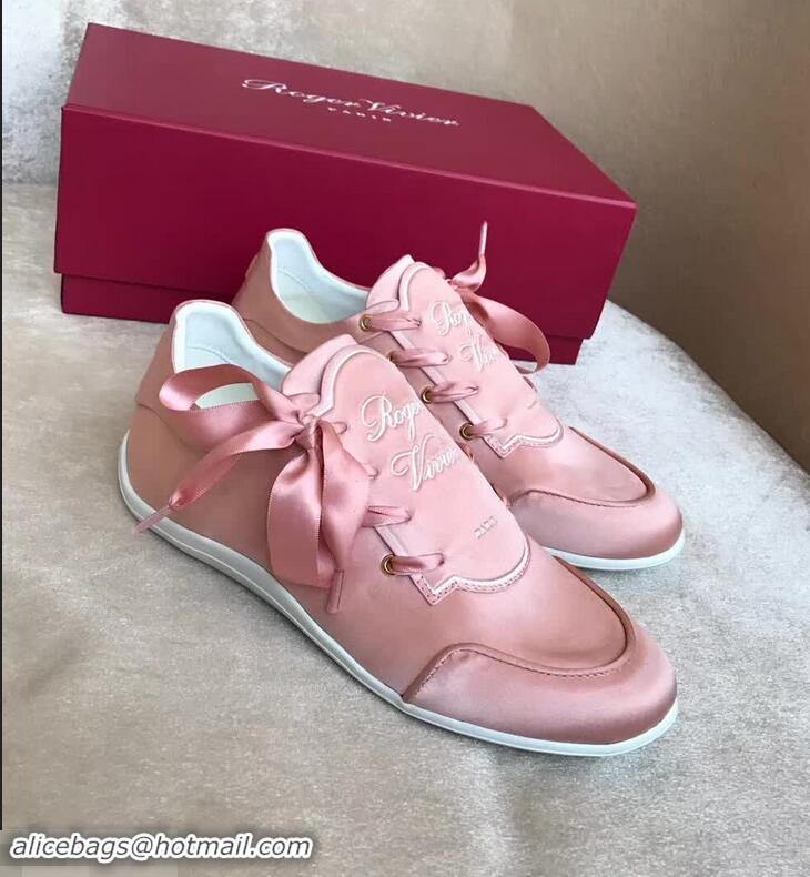 Classic Discount Roger Vivier Sporty Viv' Etiquette Sneakers R8324 Pink 2018