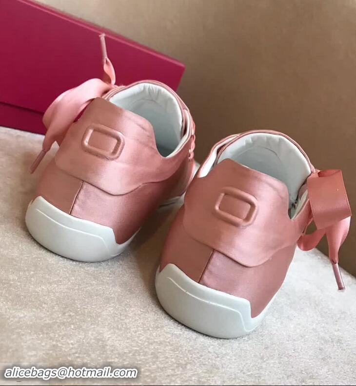 Classic Discount Roger Vivier Sporty Viv' Etiquette Sneakers R8324 Pink 2018