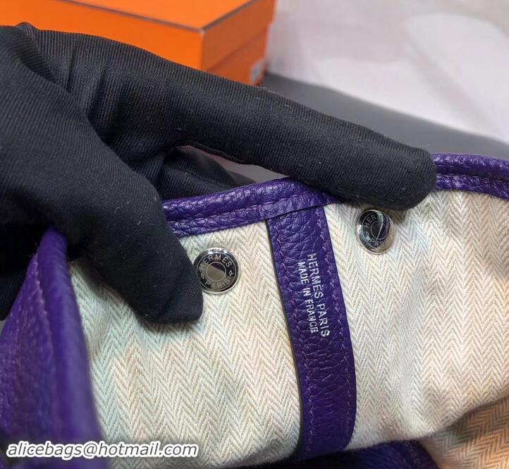 Good Quality Hermes Mini Garden Party Bag in original togo leather 630113 Purple