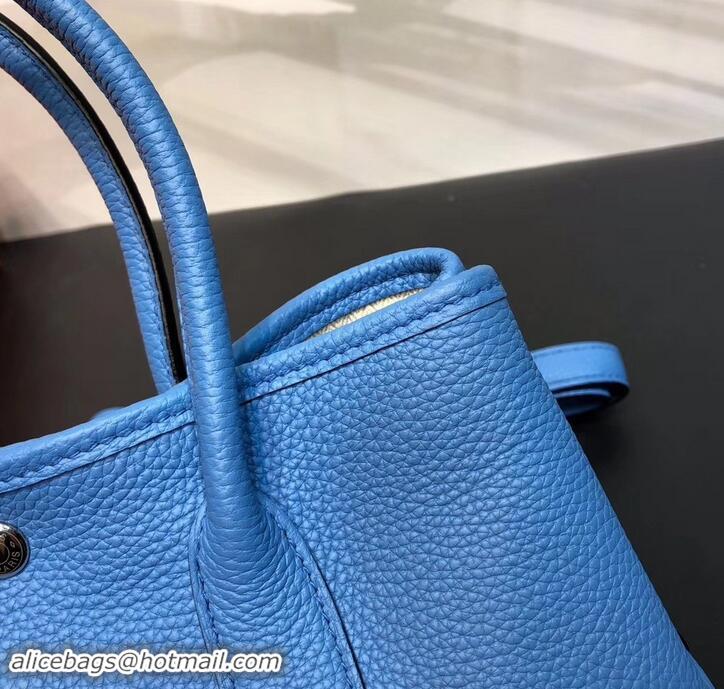 Unique Style Hermes Mini Garden Party Bag in original togo leather 630113 Denim Blue