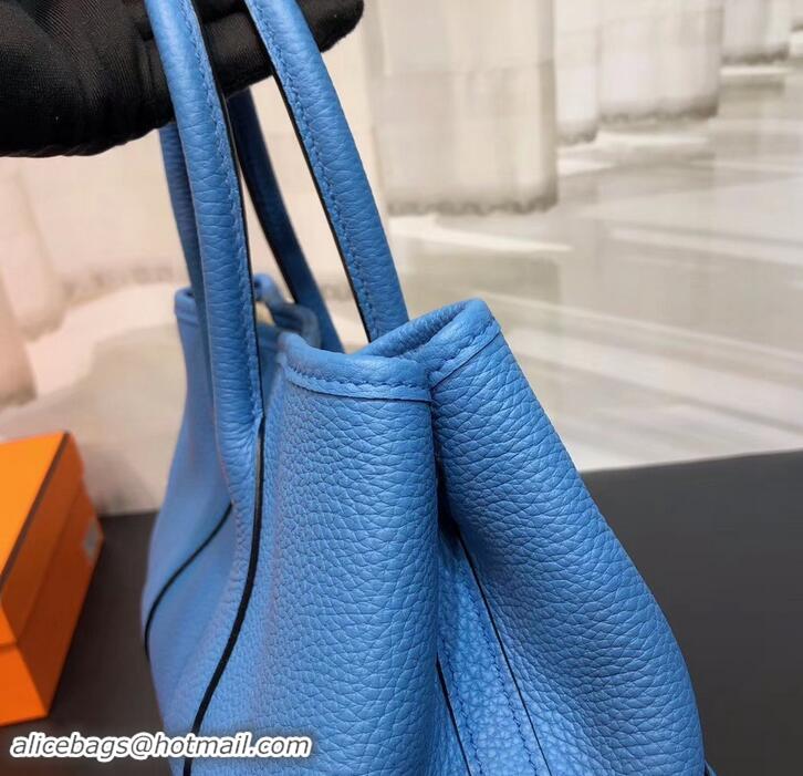 Unique Style Hermes Mini Garden Party Bag in original togo leather 630113 Denim Blue