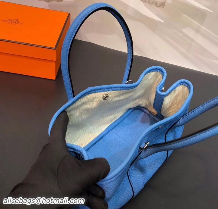 Unique Style Hermes Mini Garden Party Bag in original togo leather 630113 Denim Blue