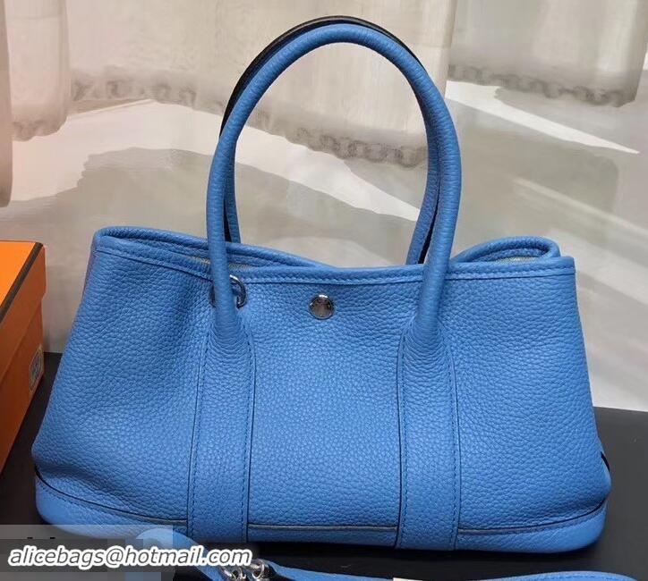 Unique Style Hermes Mini Garden Party Bag in original togo leather 630113 Denim Blue