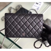 Affordable Price Chanel Pearl CC Logo Wallet On Chain WOC Bag 6003013 Black