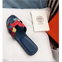 Pretty Style Hermes Flower Printed Oran Slippers H93003 2019