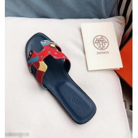 Pretty Style Hermes Flower Printed Oran Slippers H93003 2019