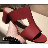 Top Quality Hermes Heel 5cm Ostia Sandals H94207 Red 2019