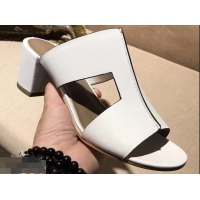 Hot Sale Hermes Heel 5cm Ostia Sandals H94207 White 2019