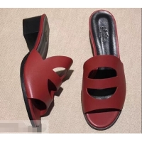 Imitation Hermes Heel 4.5cm Mona Sandals H94211 Red 2019