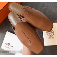 Buy Fashionable Hermes Tangeria Mules H95108 Brown 2019