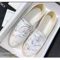 Classic Hot Sell Chanel Tweed and PVC Espadrilles G34819 White 2019