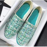 Specials Cheap Chanel Tweed and PVC Espadrilles G34819 Turquoise 2019