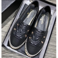 Wholesale Faux Chanel CC Filigree Espadrilles C95313 Black 2019