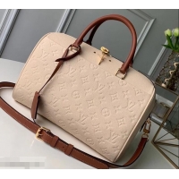 New Design Louis Vuitton Monogram Empreinte Speedy Bandouliere 25 Bag M44736 Creme Caramel 2019