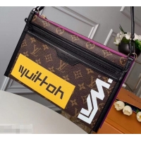 Best Quality Louis Vuitton Monogram Canvas Chalk Double Flat Messenger Bag M44641 Marron 2019