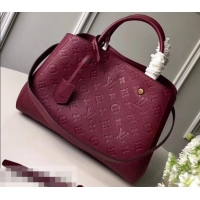 Most Popular Louis Vuitton Monogram Empreinte Leather Montaigne MM Bag M43258 Raisin