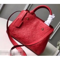 Affordable Price Louis Vuitton Monogram Empreinte Leather Montaigne BB Bag M44160 Cerise