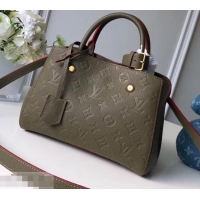 Unique Grade Louis Vuitton Monogram Empreinte Leather Montaigne BB Bag M41053 Kaki Fango