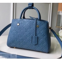 Good Product Louis Vuitton Monogram Empreinte Leather Montaigne BB Bag M44314 Bleu Jean