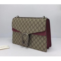 Perfect Gucci GG Supreme Canvas Dionysus Medium Shoulder Bag 403348/400235 Date Red