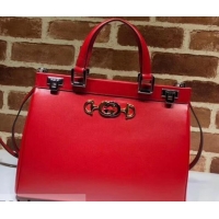 Best Product Gucci Zumi Smooth Leather Medium Top Handle Bag 564714 Red 2019