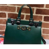 Good Looking Gucci Zumi Smooth Leather Small Top Handle Bag 569712 Green 2019