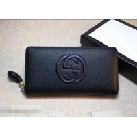 New Style GUCCI SOHO WALLET 308004 IN GRAINED LEATHER black