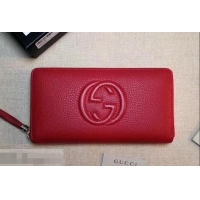 Promotional GUCCI SOHO WALLET 308004 IN GRAINED LEATHER red