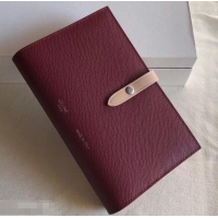 Grade Design Celine Bicolour Large Strap Multifunction Wallet 608011 Burgundy/Beige