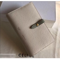 Top Quality Celine Bicolour Large Strap Multifunction Wallet 608011 Creamy/Army Green