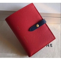 Most Popular Celine Bicolour Medium Strap Multifunction Wallet 608012 Red/Navy Blue