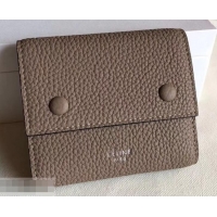 Most Popular Celine Grained Leather Small Flap Folded Multifunction Wallet 600914 Camel