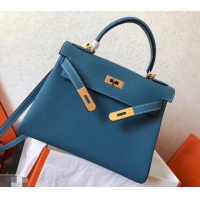 Low Cost Hermes Kelly 28cm/32cm Bag In Original togo Leather With Gold/Sliver Hardware 600920 denim blue