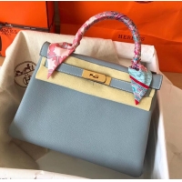 Classic Hermes Kelly 28cm Bag In Original togo Leather With Gold/Sliver Hardware 600920 Blue Lin