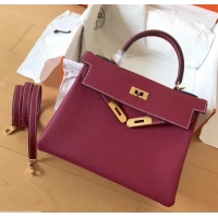 Elegant Hermes Kelly 28cm Bag In Original togo Leather With Gold/Sliver Hardware 600920 burgundy