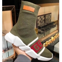 Luxury Balenciaga Knit Sock Speed Trainers Sneakers GCDS B92906 Army Green 2019