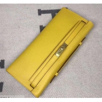 Unique Style Hermes Kelly Cut Handmade Epsom Leather Clutch With Gold/Silver Hardware 600922 Lemon Yellow