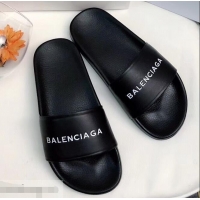 Buy Cheapest Balenciaga Slides Sandals Logo B93710 Black