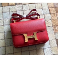 Perfect Hermes Constance 18/23 Bag in original Epsom Leather 600933 Red