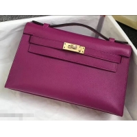 Best Design Hermes Kelly 22 Clutch Bag In Original Swift Leather 601011 Purple