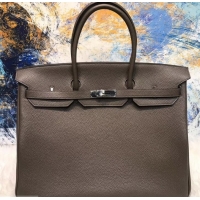 Top Quality HERMES BIRKIN 40 Graphite IN ORIGINAL TOGO LEATHER WITH SILVER HARDWARE 601026