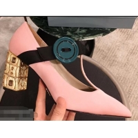 Fashion Discount Prada Embellishment Heel Button Pumps P93301 Pink 2019