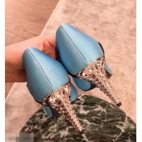 Buy Cheap Prada Beaded Embellishment Mary Jane Pumps P93304 Sky Blue 2019