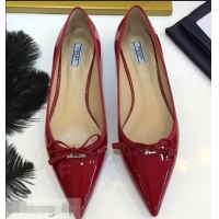 Spot Bulk Prada Ballerinas Flats P93713 Red with Bow 2019