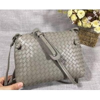 Good Quality Bottega Veneta Intrecciato Nappa Leather Nodini Cross-body Bag 612011 Light Gray 2019