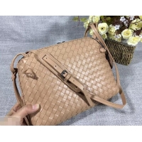 Unique Style Bottega Veneta Intrecciato Nappa Leather Nodini Cross-body Bag 612011 Apricot 2019