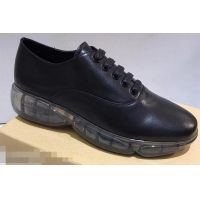 Particularly Recommended Prada Leather Oxford Shoes With Rubber Sole P96610 Black 2019