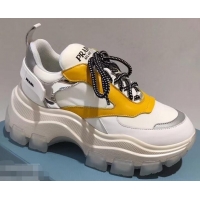 Sumptuous Prada Platform Sneakers With Rubber Sole P96612 Creamy/Yellow 2019