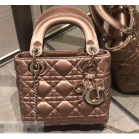 Good Looking Lady Dior Mini Bag in Cannage with Chain Velvet 612015 Pink Gold/Crystal 2019